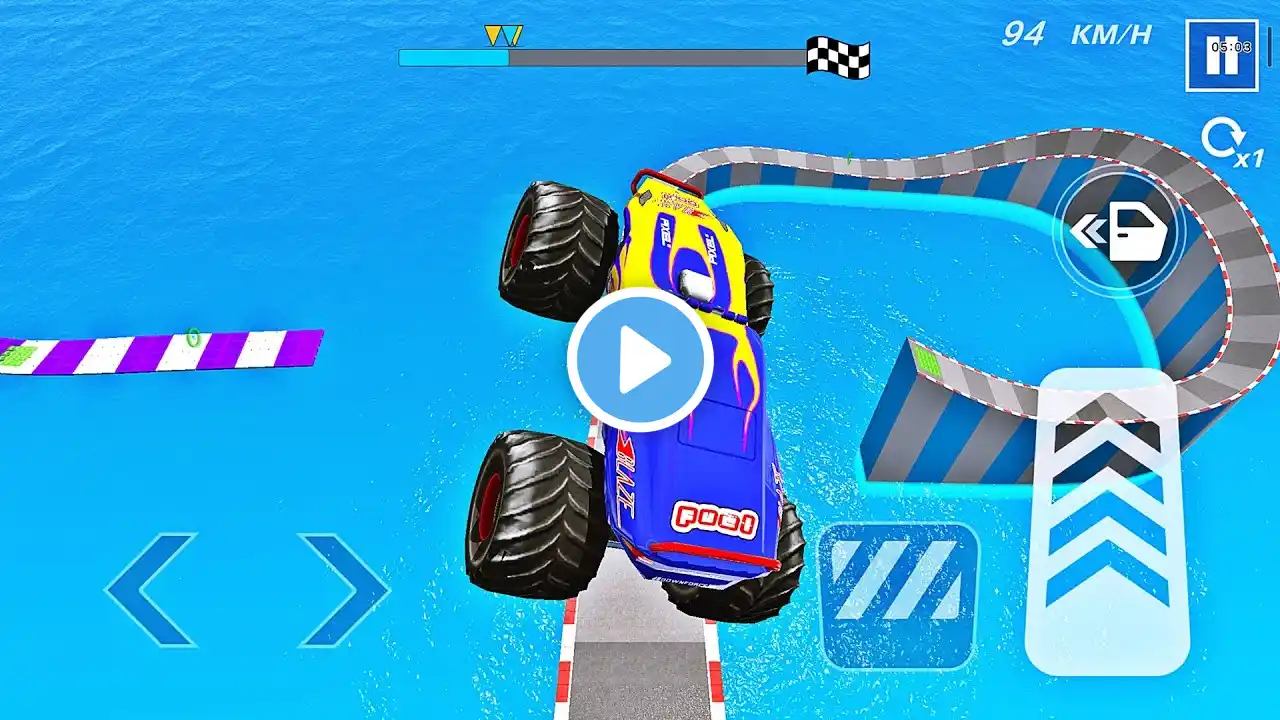 Monster Truck Mega Ramp Impossible Driver - 4x4 Ultimate GT Car Stunts Racing - Android GamePlay #12