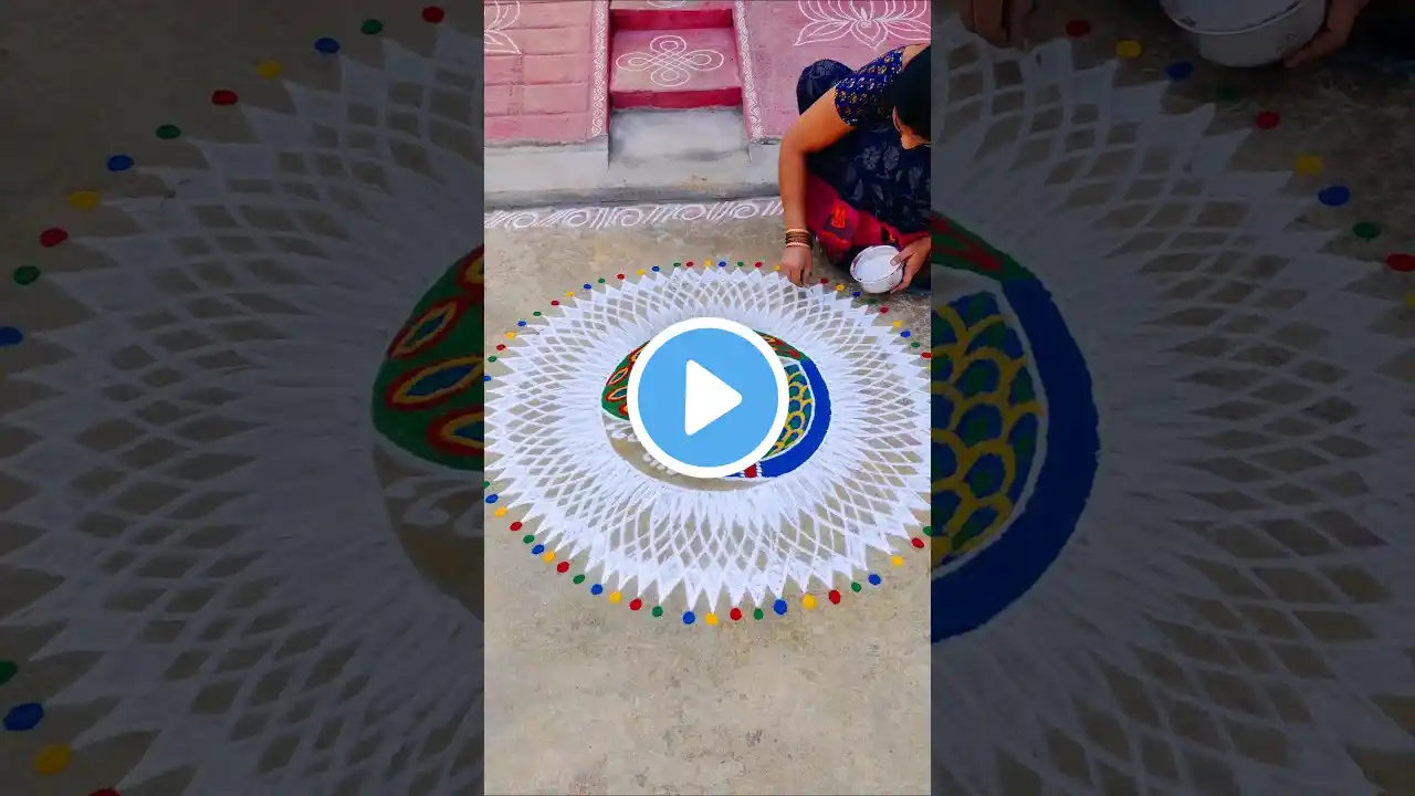 Peacock rangoli | Latest peacock rangoli | Peacock muggulu | easy rangoli | daily kolam |new muggulu