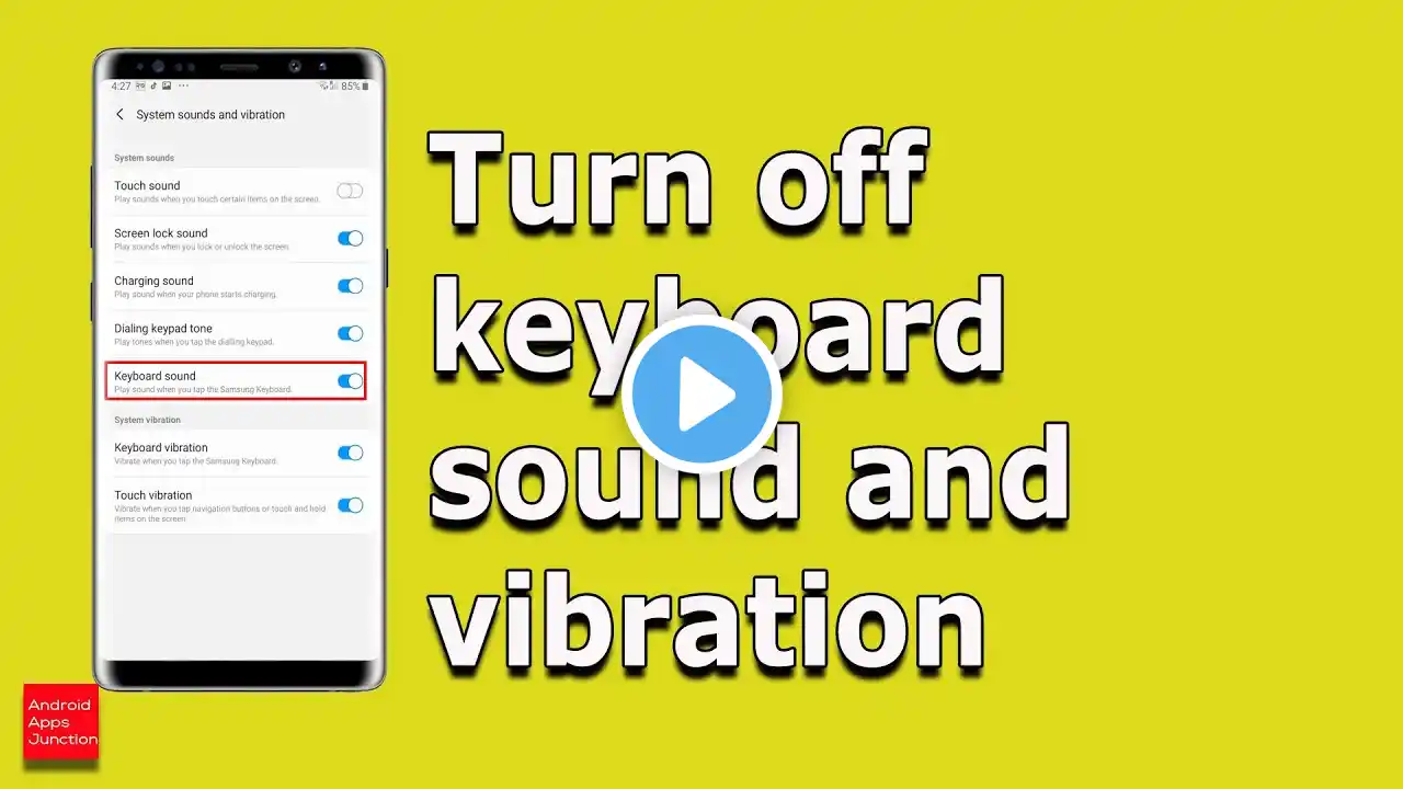 How to turn off keyboard sound and vibration while typing