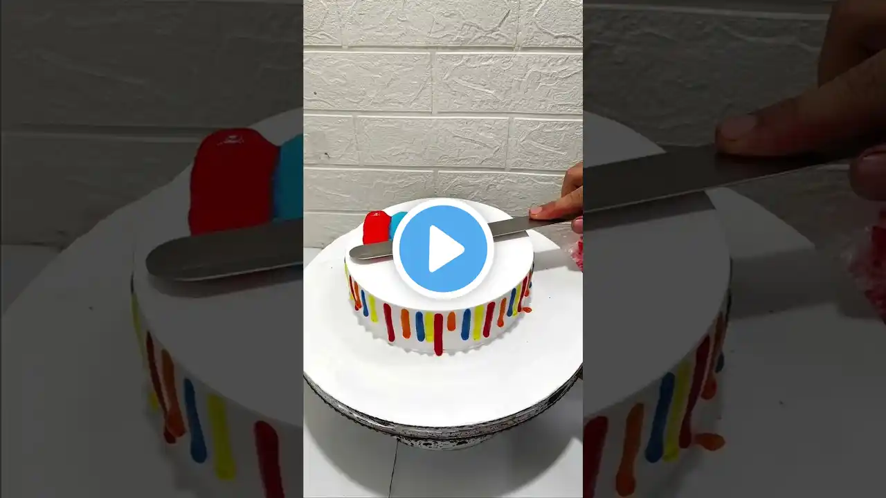 So Beautiful Rainbow Multi Colour New Cake Design #shorts #youtubeshorts #viralvideo #video#trending