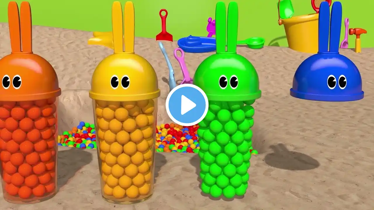 Learn Colors with Bunny Mold Sand Toy Playground and Duck Finger Family Song for Kids