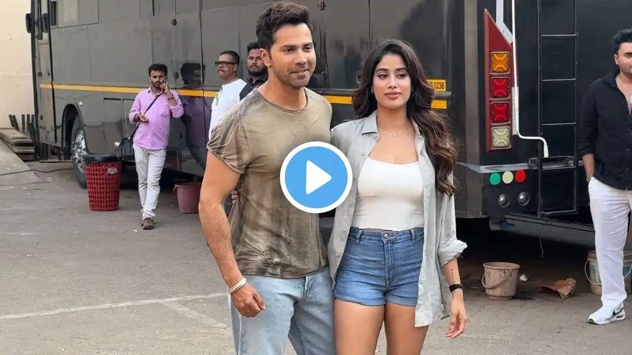 Varun Dhawan & Janhvi Kapoor Spotted At Mehboob Studio