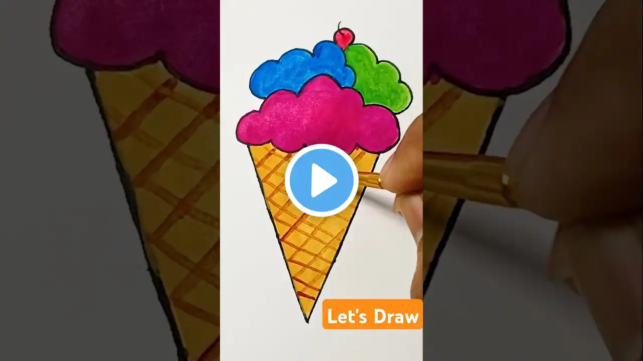 how to draw cartoon ice cream | step by step #drawing #art #icecream #cartoon