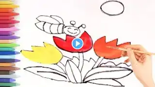 Beautiful Caterpillar drawing colouring painting for kids toddlers| How to Draw caterpillar easy