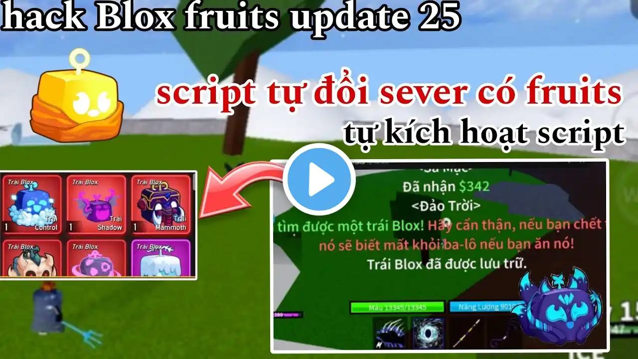 hướng dẫn hack tìm fruits tự đổi server tự kích hoạt script blox fruits update 25 - hack tìm fruits