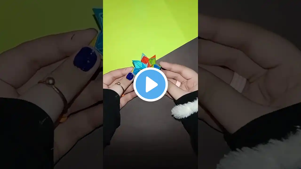 Look at this squiggly paper loop | origami moving star #shorts #youtubeshorts #diy #hibacraftie