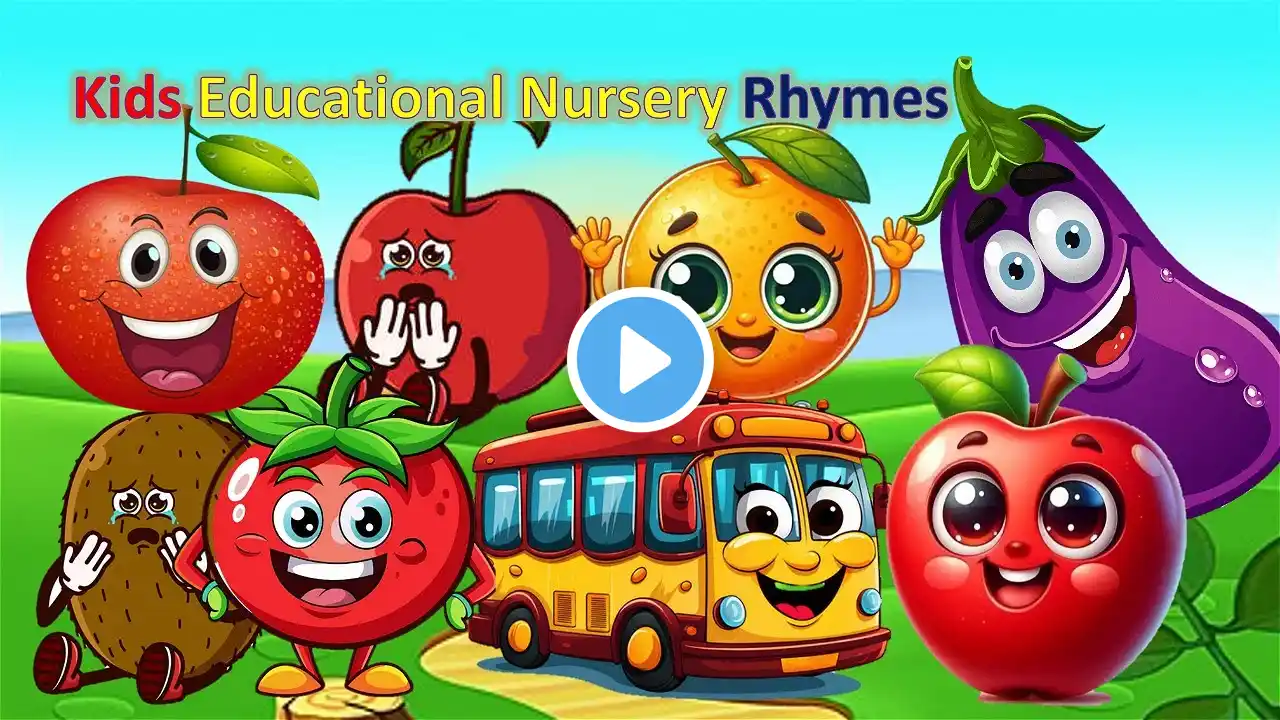 Ten Little Fruits Jumping on the bed + More Educational Nursery Rhymes & Kids Songs| Poems n Cartoon