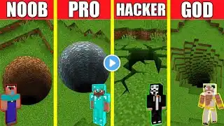 Minecraft Battle: TUNNEL HOUSE BUILD CHALLENGE - NOOB vs PRO vs HACKER vs GOD / Animation PIT HOLE