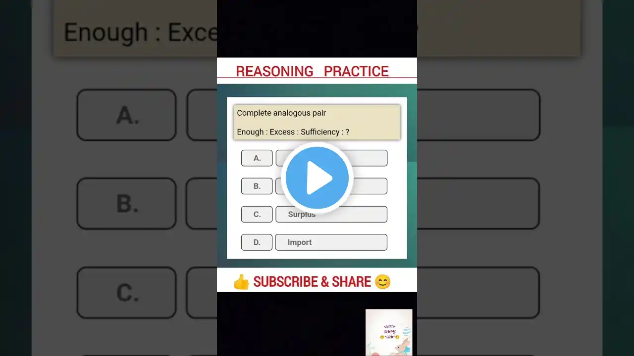 Reasoning Analogy | Analogy Reasoning Short Video | Simple Easy 55M #ssc #rrb #shortvideo