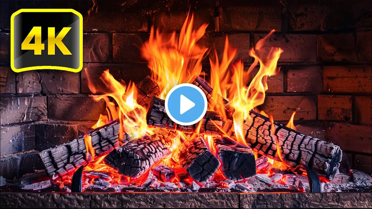 FIREPLACE 4K for Relaxation, Focus & Study 🔥 3 Hours of Mesmerizing Flames and Crackling Fires