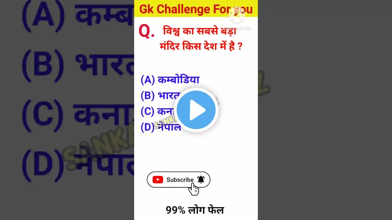 विश्व का मंदिर |gk question|generalknowledge#sarkarinaukarigk #gk#gkinhindi#fruit#shorts#bjp#ipl