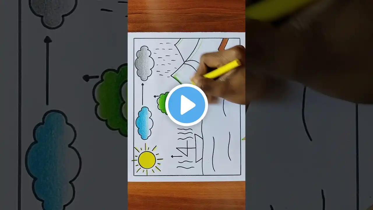 Water Cycle Project / Water Cycle Easy Drawing / Water Cycle Diagram #shorts #project