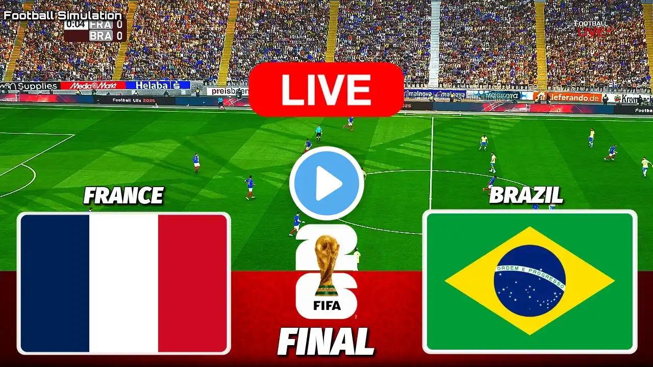 FRANCE vs BRAZIL - FIFA World Cup 2026 FINAL || Live Football Match | PES 21