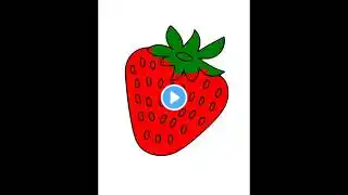 Strawberry drawing, painting , and colouring for kids and toddler #short #drawing