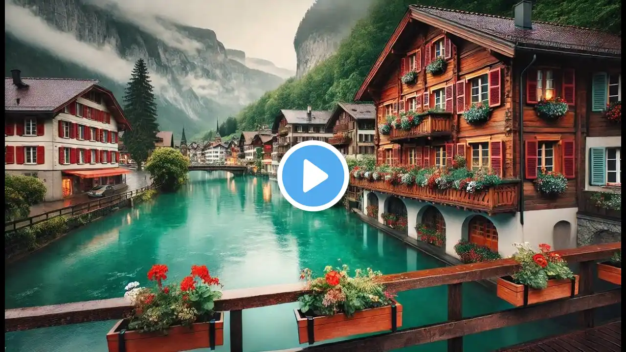 Interlaken, Switzerland 4K 🇨đź‡- Walking in the most beautiful Swiss town