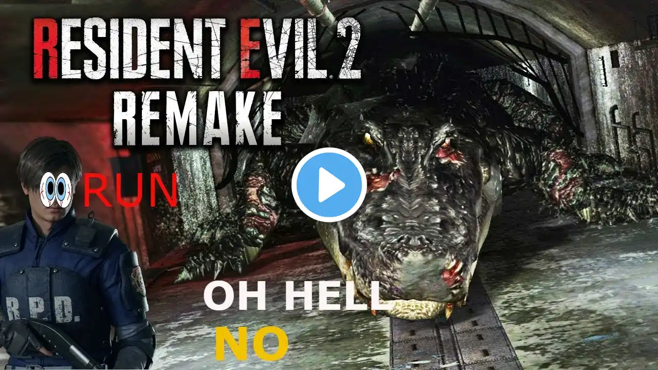 resident evil 2 walk through part 5 THERE IS ALLIGATOR BOSS Sewer monsters wants to eat me
