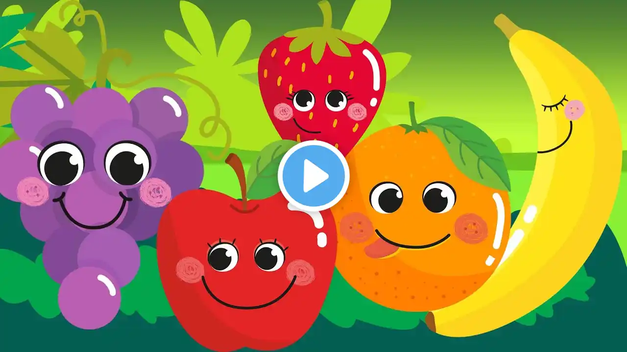 Five Little Fruits Jumping On the Bed | Nursery rhymes | Kids song | Five little fruits