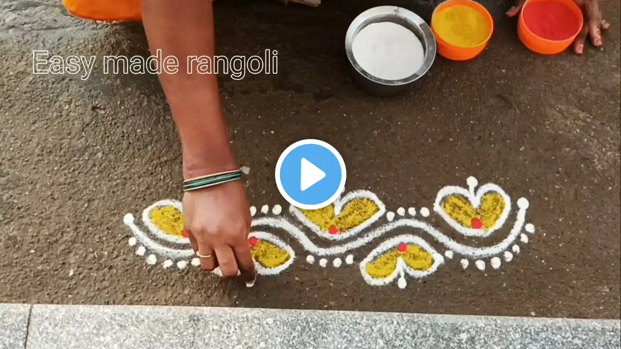 3 Easy daily border rangoli designs/sideborder muggulu/kolams#new#beautiful@easymaderangolicreations