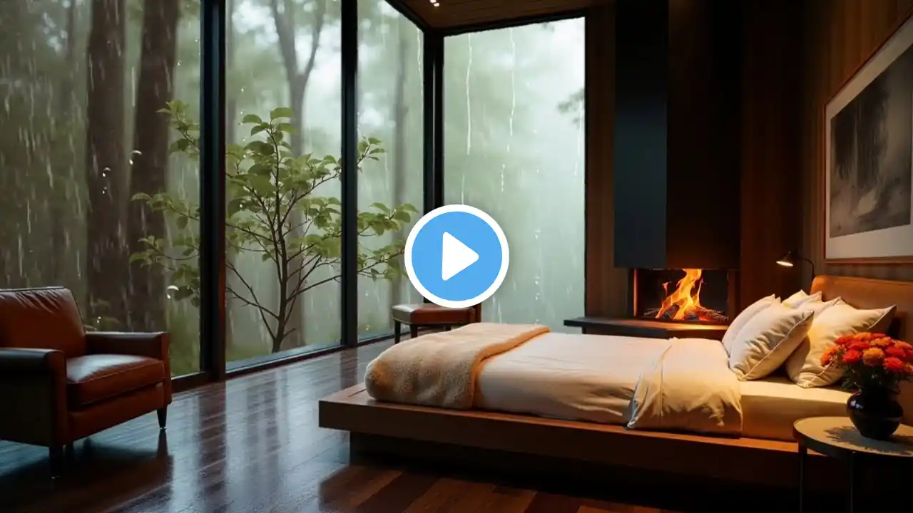 Rain Sounds for Sleeping - Heavy Rain & Thunder on Window for Sleep Quickly, Stress Relief, Relax