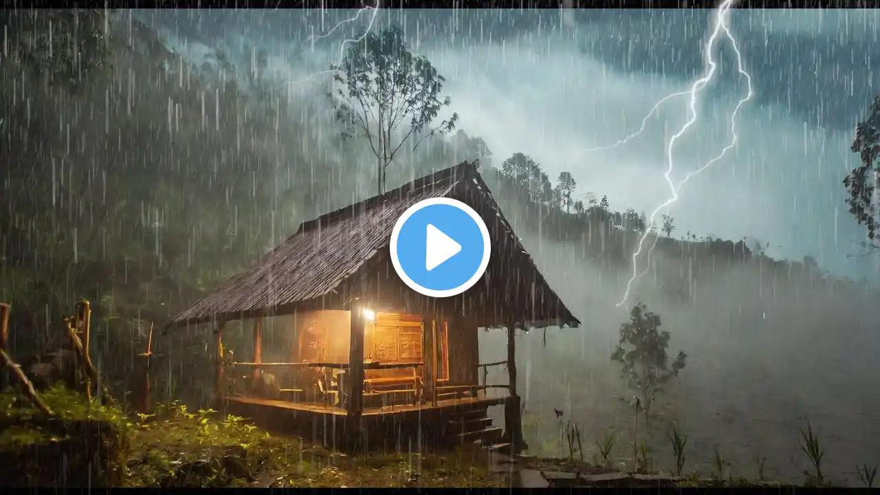 [White Noise] Rain Sounds in a Traditional House l for Study, for Sleep, Relaxation,ASMR RAIN