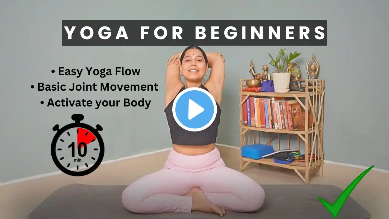 10 Minutes Yoga For Beginners | Basic Yoga Flow | Yoga For All | Very Simple Yoga Practise