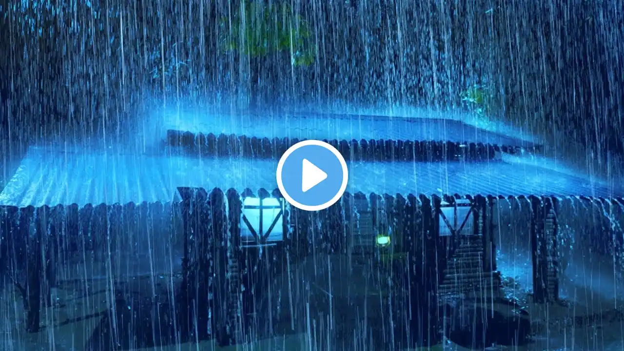Rain Sounds For Sleeping - 99% Instantly Fall Asleep With Rain And Thunder Sound On Roof At Night