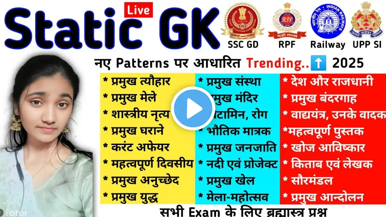 Statics Gk | SSC GD | RPF Constable | NTPC Exam | Railway Group D | UP Police | UPSI | GK Questions