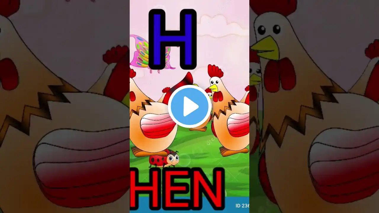 H for HEN A for Apple B for ball C for cat #shortvideo #shortviral #youtubeshort #kidstv1x#abcd