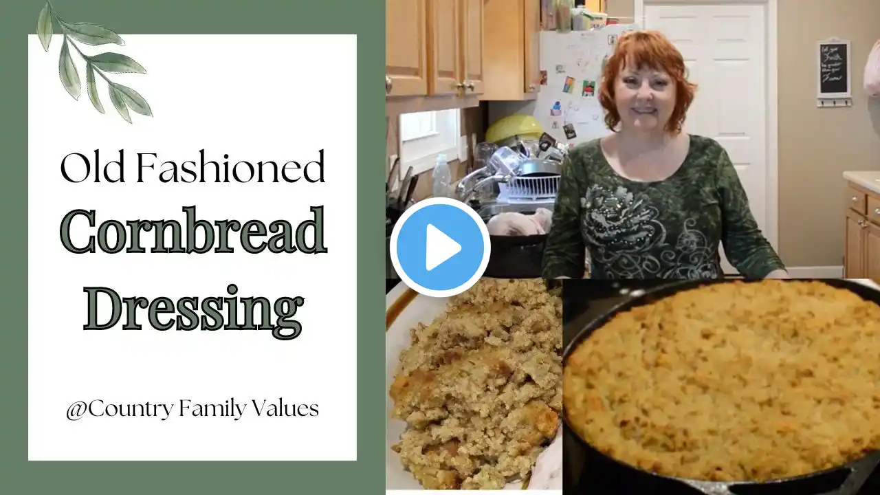 Old-Fashioned Cornbread Dressing/Stuffing - 100-Year-Old Recipe! #dressing #countryfamilyvalues