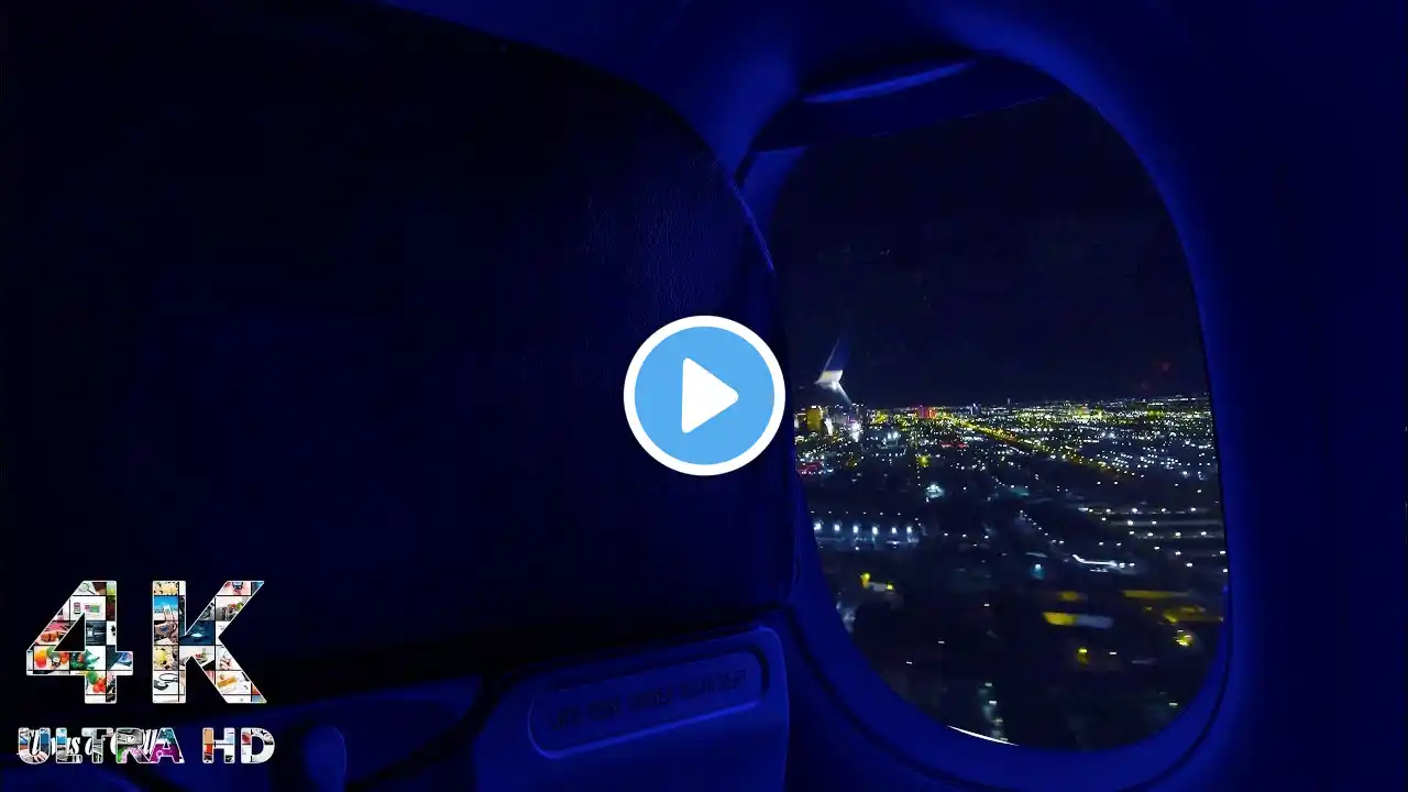 Takeoff & Landing Dark Screen Airplane Ambience - Flight Attendant - Call Ding - Reading, Sleeping