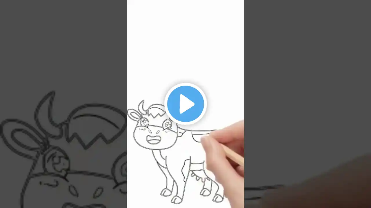 How to Draw a Cow | Easy Step-by-Step Drawing for Kids 🐄