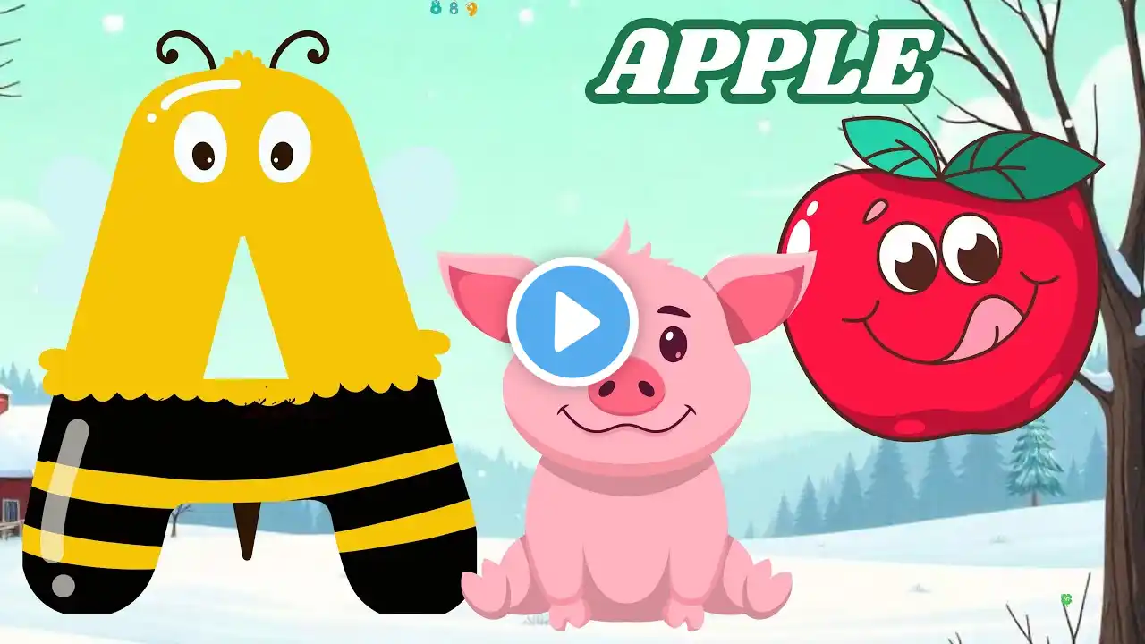 A for apple | phonics song | a for apple b for ball |Phonics Song 2 with TWO Words in 3D - A For Air