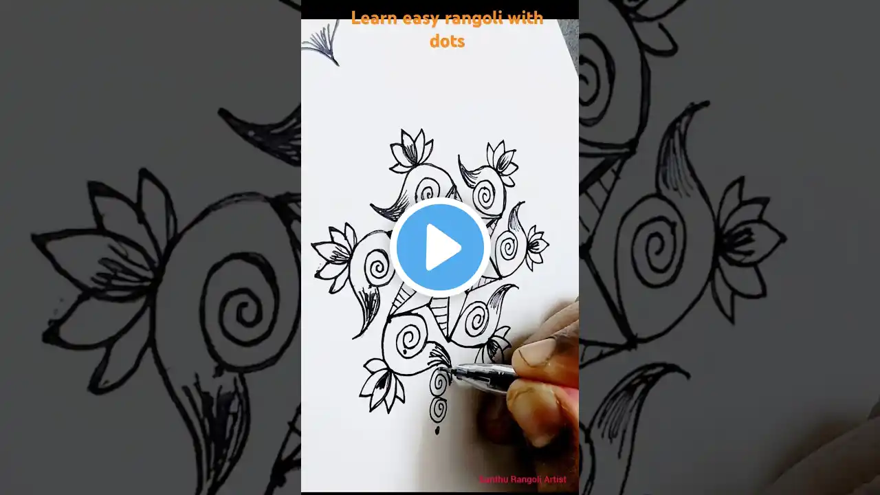 Rangoli Designs with Dots🙂/new creative muggulu easy/latest sikku kolam #Shorts #viral #muggu #kolam