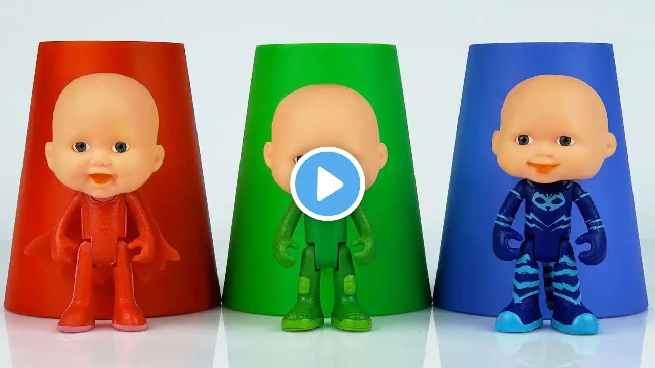 Learn Colors With Pj Masks Toys Wrong Baby Head Colorful Cups