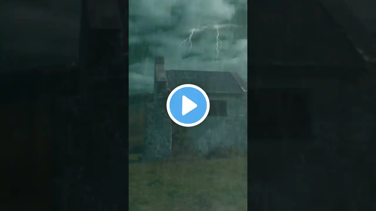 Heavy Rainfall with Rumbling Thunder Sound for Sleeping #shorts #rain #thunder