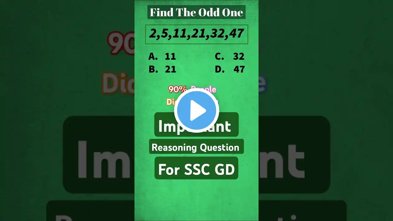 Q.15 Odd/ Wrong One Reasoning With Solution #shorts #ssc #maths #mathematics