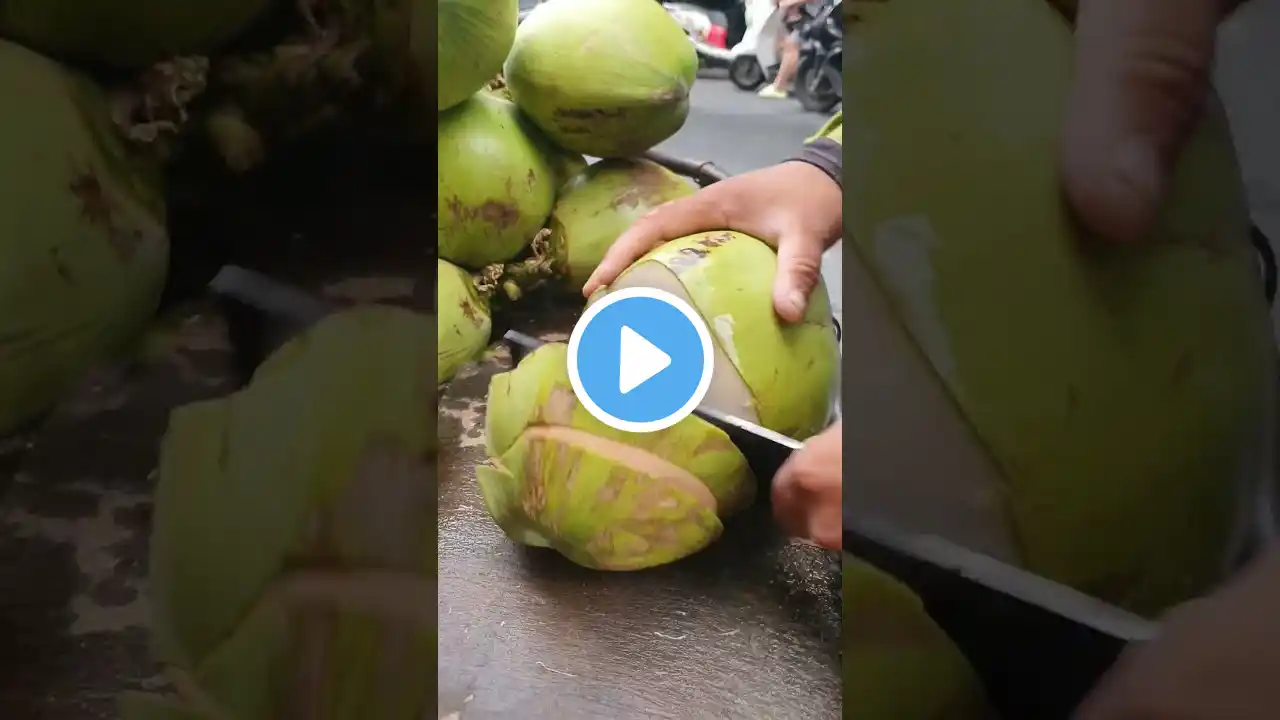 amazing skill of cutting coconut #shorts #streetfood #viral #coconut #asmr