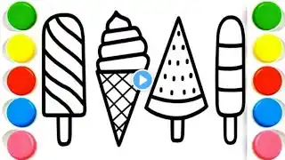 Ice cream Drawing, Painting & Coloring For Kids and Toddlers_ Child Art #icecreamdrawing