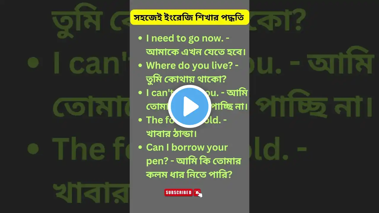 সহজেই ইংরেজিতে কথা বলার পদ্ধতি||#learning #english #viral #shorts