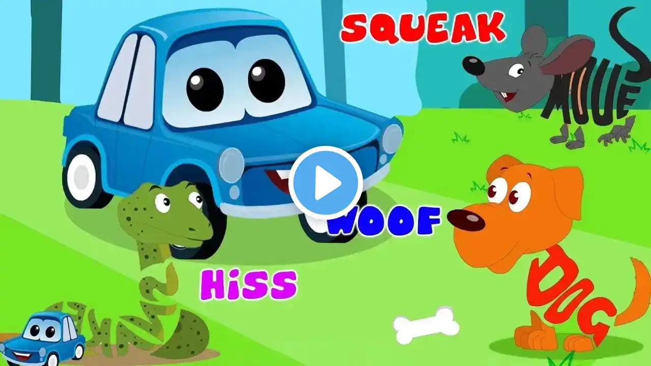 Let's Learn Animal Sounds, Nursery Rhymes and Car Cartoon Videos for Kids - Live