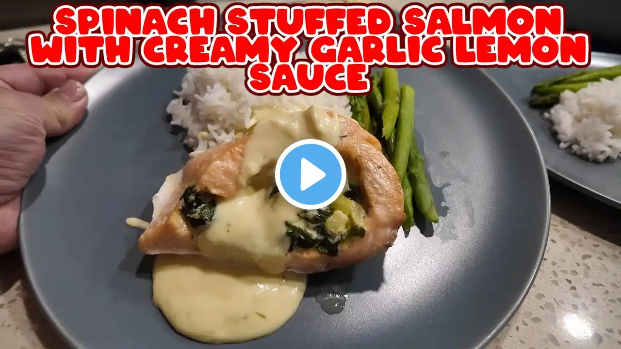 SPINACH STUFFED SALMON WITH CREAMY GARLIC LEMON SAUCE RECIPE | BUHAY CANADA 🇨🇦 | BECK & CAI