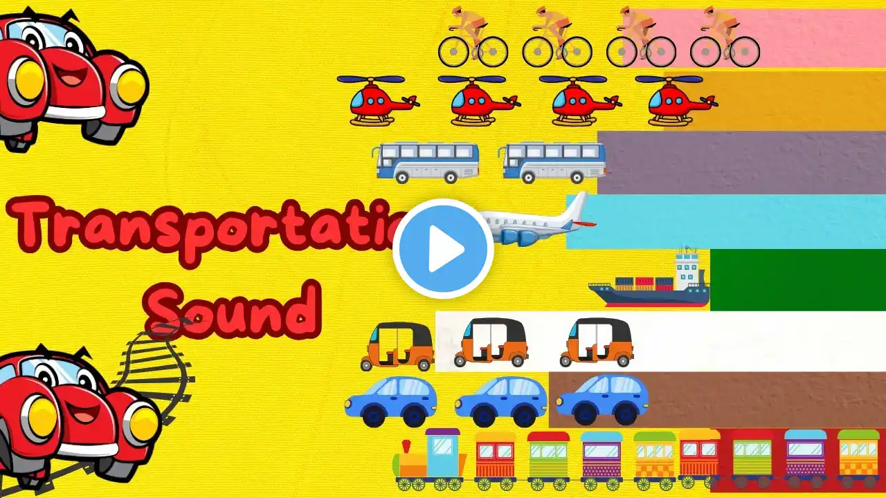 Transportation Sounds | Vehicles | Kids vocabulary | Learn English for kids | educational video