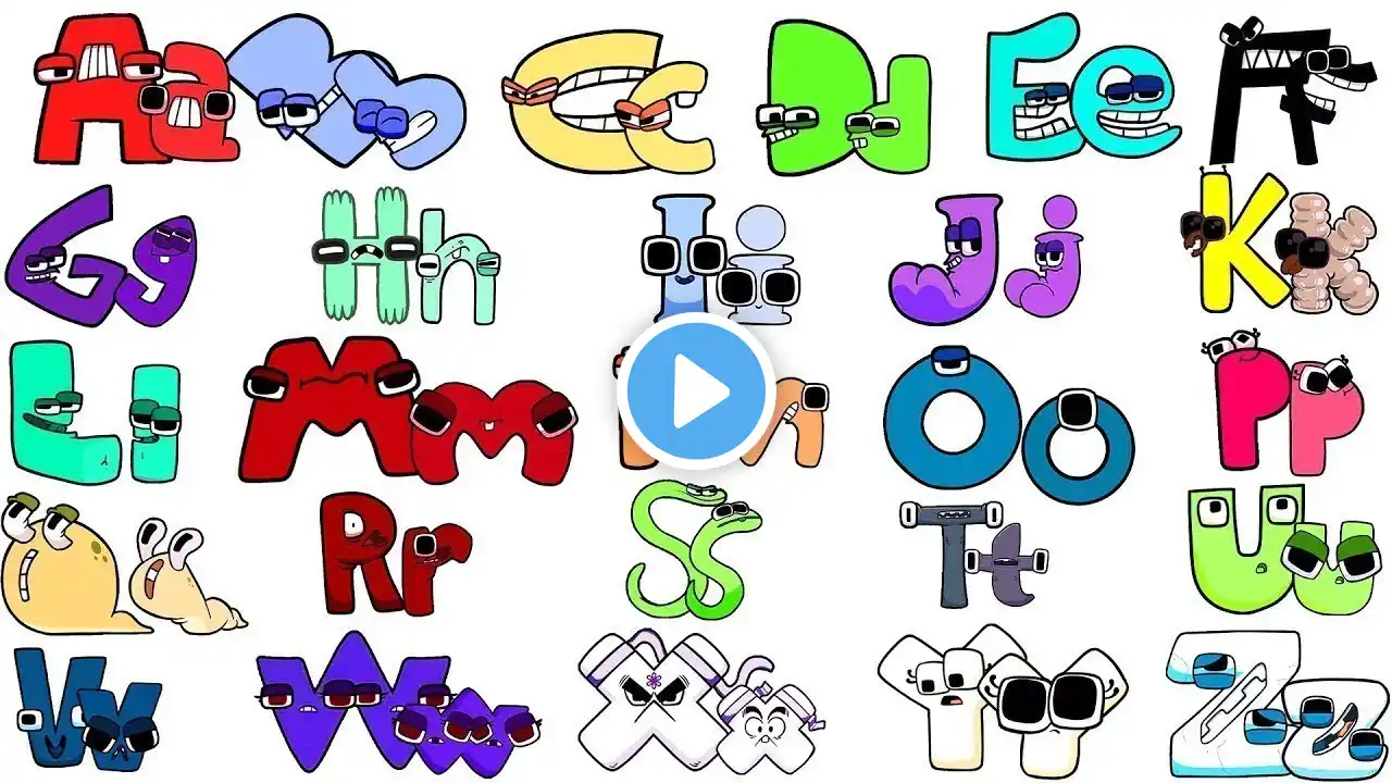 Alphabet Lore Snakes transform Uppercase and Lowercase Letters ABC from o A Z 2