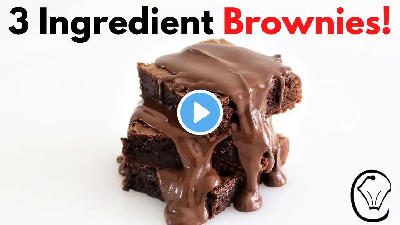 3 Ingredient Fudge Brownies! Thick Gooey Luscious Nutella Brownies MUST Try! QUICK and EASY!