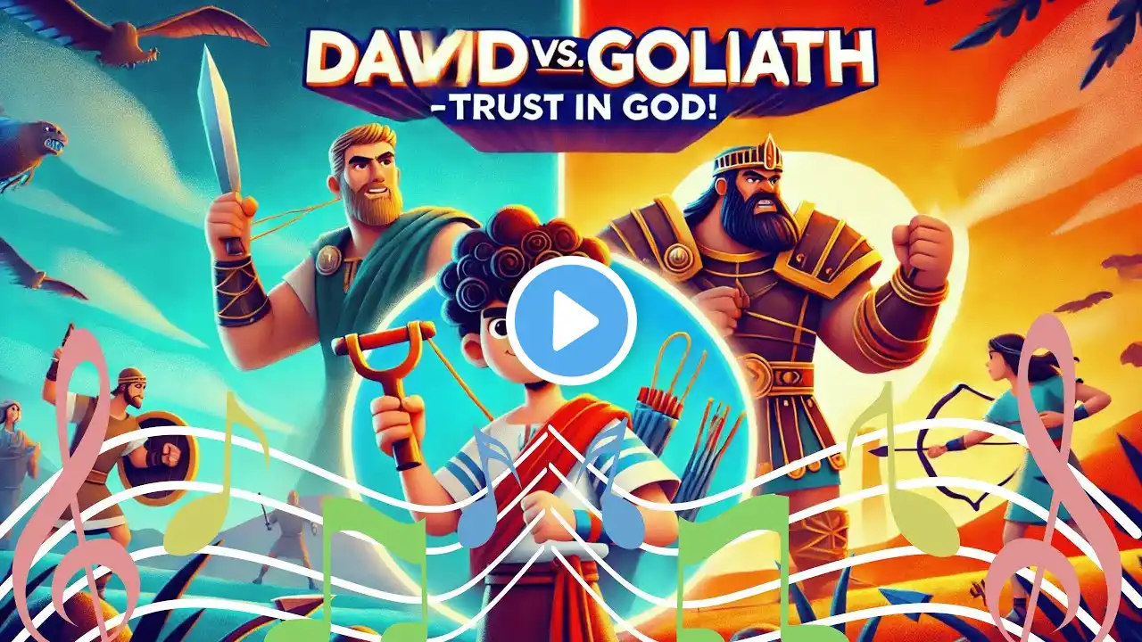 David vs. Goliath! 🏹🎯 | Epic Bible Song for Kids | Trust in God!