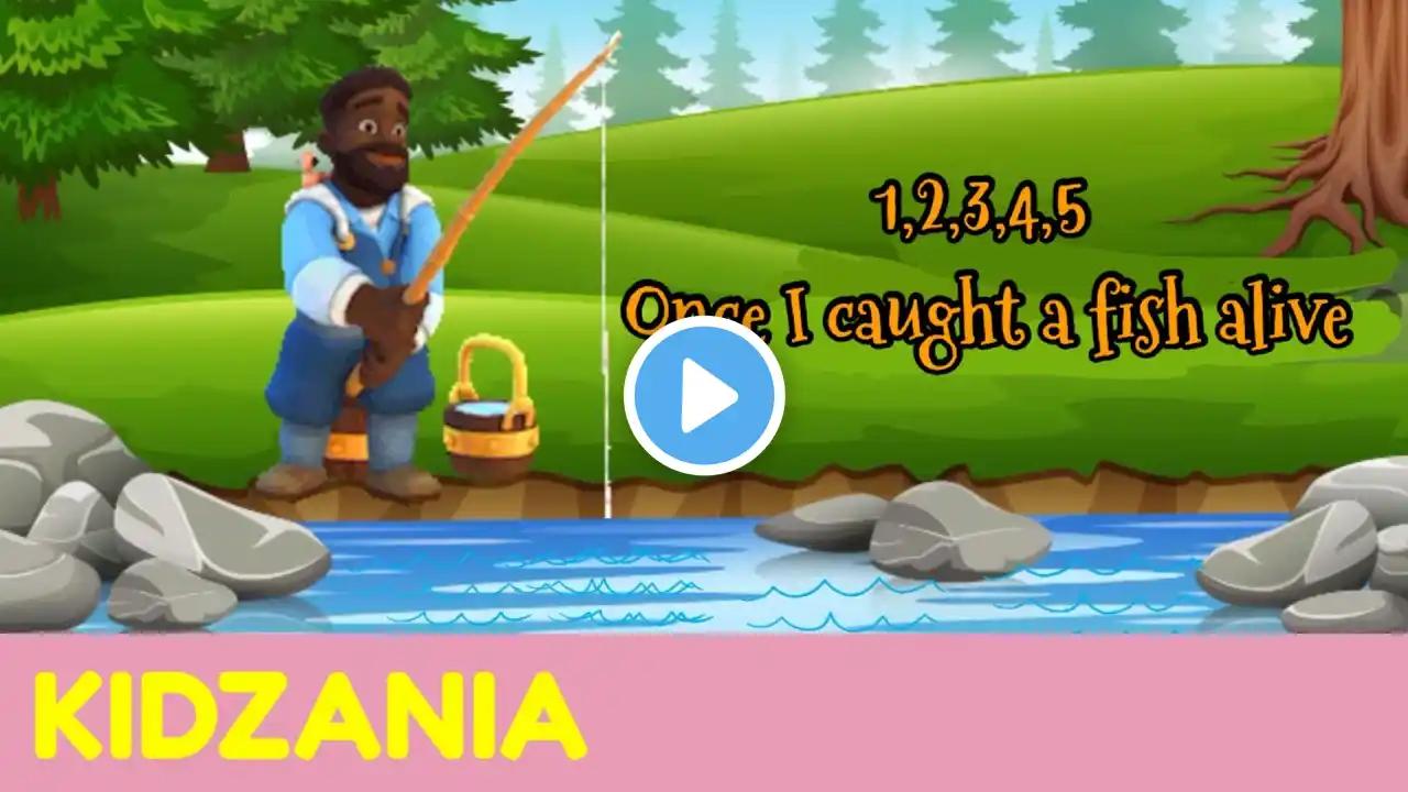 1,2,3,4,5 Once I caught a fish alive | KIDZANIA | #nurseryrhymes #kidspoem #preschoollearning