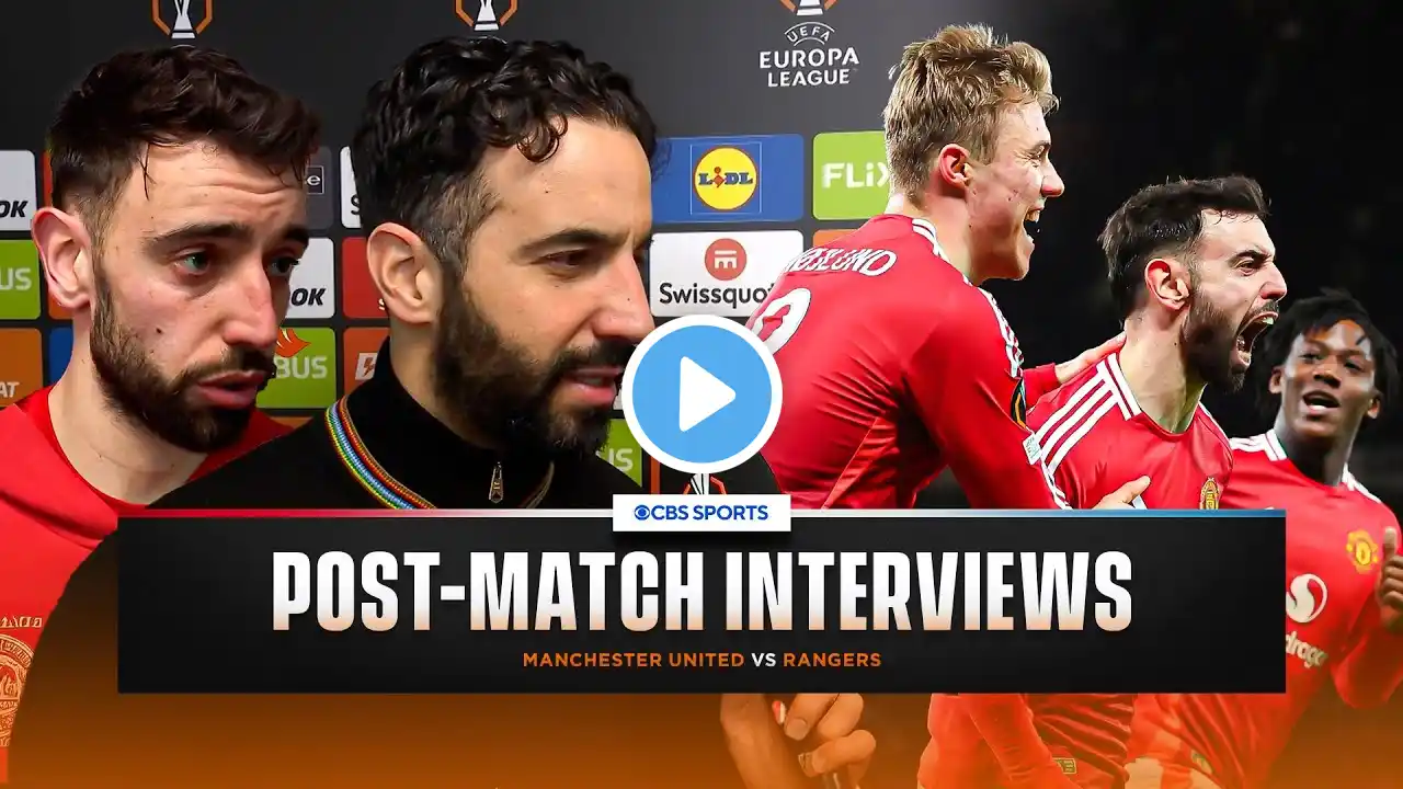 Bruno Fernandes & Ruben Amorim react to Man Utd's LAST-GASP winner vs Rangers | Post-Match IV