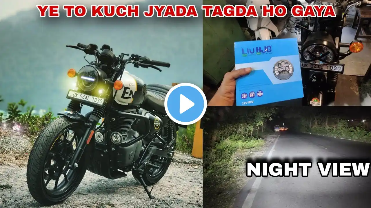 HJG Minus LED Headlight with Mini drive fog light Install || Long Ride Ke Liye Kaam suru 😎🇮🇳