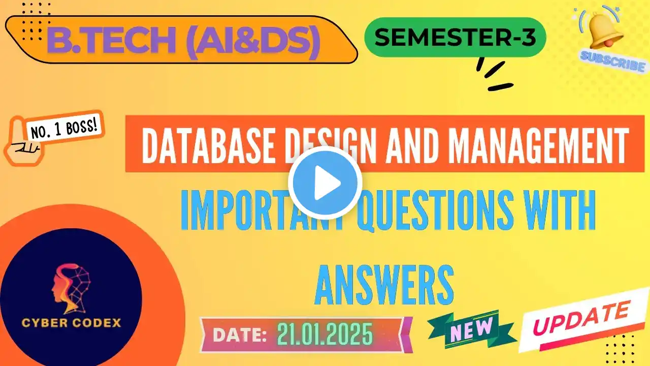 AD3391  Database Design and Management Important Questions with Answers in Tamil | AU R-2021 | Sem 3