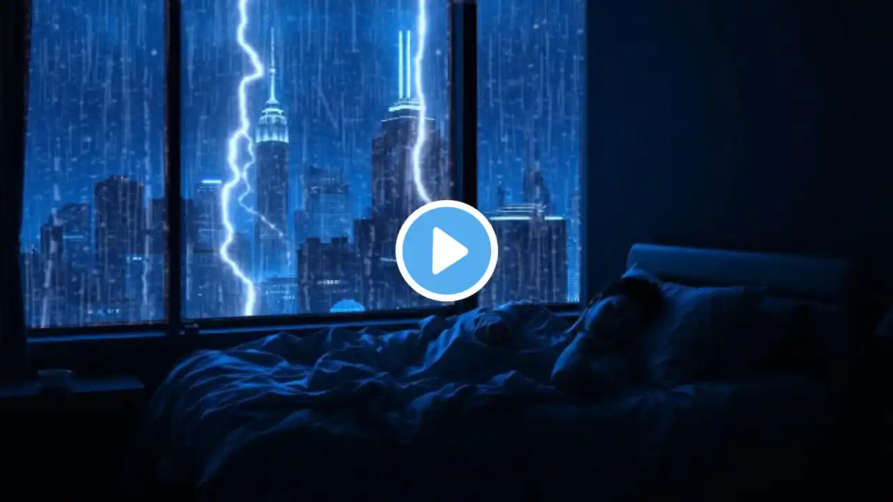 ✅ Rain Sound On Window with Thunder SoundsㅣHeavy Rainstorm for Instant Deep Sleep & Focus